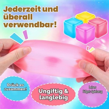 4 kusy 5,5cm kockové mäkké hračky farebné priehľadné mäkké loptičky pre úľavu od stresu
