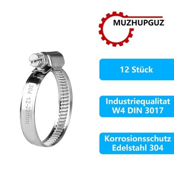 12dielna sada hadicových spôn z nerezovej ocele, nastaviteľné hadicové spony 12-22 mm, B-12-22MM