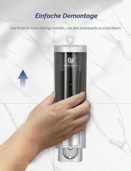 Ruční dávkovač mýdla, nástěnný, 200 ml, stříbrný.