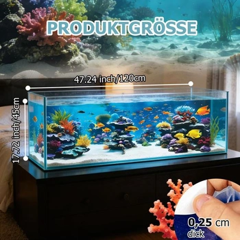 Akvarijní pozadí Esoes, plakát 120x40cm, opakovaně použitelný a bez bublin, pohádková krajina,