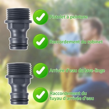 Sada 8 konektorov pre záhradnú hadicu, 1/2 palce, samec, adaptér, hadica, zavlažovanie, kohútik,
