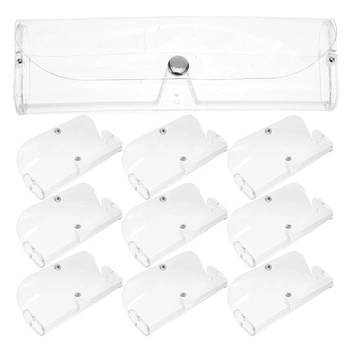 10 průhledných PVC pouzder na brýle s patentním uzávěrem