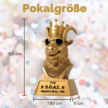 Cena Goutoports Goat Trophy pro vítěze – Ručně vyrobená 6palcová vtipná trofej „Největší všech dob“