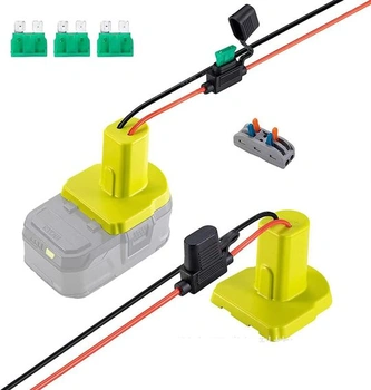 Adaptér POFET Power Wheel s pojistkovým napájecím konektorem pro 18V baterii Ryobi, RC auta,