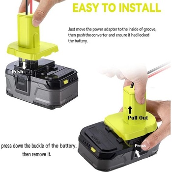 Adaptér POFET Power Wheel s pojistkovým napájecím konektorem pro 18V baterii Ryobi, RC auta,