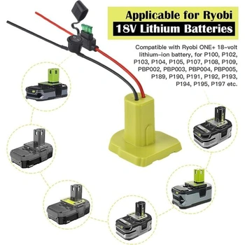Adaptér POFET Power Wheel s pojistkovým napájecím konektorem pro 18V baterii Ryobi, RC auta,