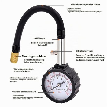 Manometer tlaku v pneumatikách, manometer tlaku vzduchu, presný manometer tlaku v pneumatikách,