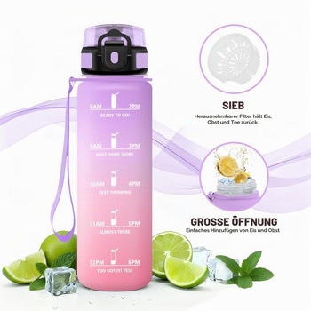 Láhev na vodu 500 ml, láhev na vodu s časovačem, láhev na vodu s filtrem, sportovní láhev do školy,