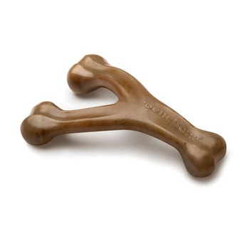 Žuvacia hračka Benebone Wishbone pre agresívne žuvače, kačica, veľkosť M, hnedá, stredná