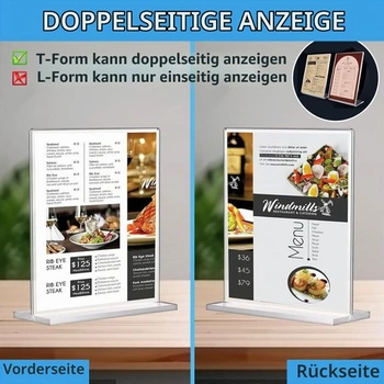 3 stolové stojany A5, držiaky cenoviek, obojstranné vertikálne stolné stojany, držiaky na jedálenský