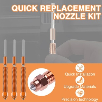 Tryska K2 Plus 0,2 mm, trysky pre 3D tlačiarne K2 Plus vyrobené z kovu s titánovým krkom, zliatiny