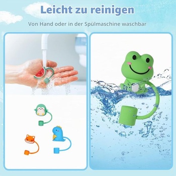 12 roztomilých silikonových brčkových víček ve tvaru zvířátek, 6-8 mm