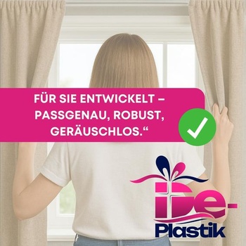 X-klzáky 100 ks + 10 zarážok | Pre vnútorné koľajnice 6 mm | Tiché a prateľné v práčke | Klzné