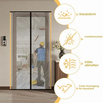 CPROSP Prachotěsné dveře s magnetickým zavíráním 120×220CM, prachotěsná stěna z EVA 1 ks