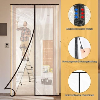 CPROSP Prachotěsné dveře s magnetickým zavíráním 120×220CM, prachotěsná stěna z EVA 1 ks