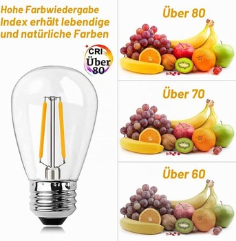 BRIMAX S14 E27 LED žiarovka 2W 180lm nerozbitná, číra PC 2700K - 15 kusov