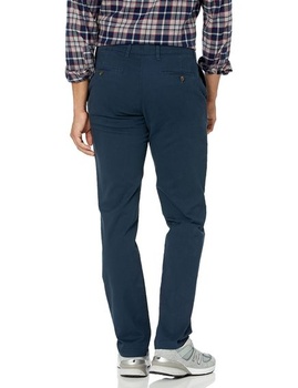 Pánske ležérne strečové chino nohavice Amazon Essentials klasického strihu, úzke, tmavo modré, 32W /