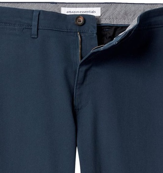 Pánske ležérne strečové chino nohavice Amazon Essentials klasického strihu, úzke, tmavo modré, 32W /