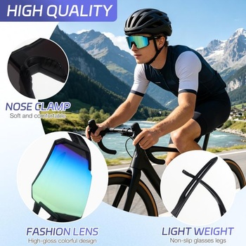 Rave Fast Glasses, 5dielna sada cyklistických okuliarov pre mužov a ženy, športové slnečné okuliare,