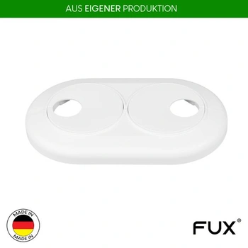 FUX 3 ks. Dvojitá biela rozeta vykurovacej rúrky - 22 mm 22 mm biela (RAL 9016) 3
