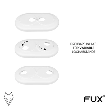 FUX 3 ks. Dvojitá biela rozeta vykurovacej rúrky - 22 mm 22 mm biela (RAL 9016) 3