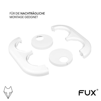 FUX 3 ks. Dvojitá biela rozeta vykurovacej rúrky - 22 mm 22 mm biela (RAL 9016) 3