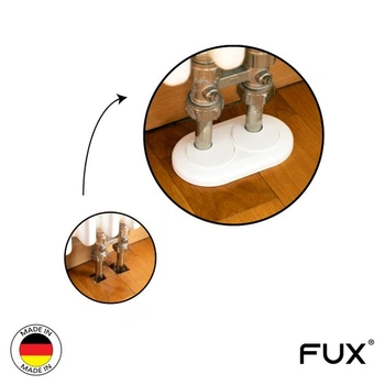 FUX 3 ks. Dvojitá biela rozeta vykurovacej rúrky - 22 mm 22 mm biela (RAL 9016) 3