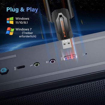 Bluetooth 6.0 adaptér pre PC, otočný USB Bluetooth adaptér s duálnou anténou pre myš, klávesnicu,
