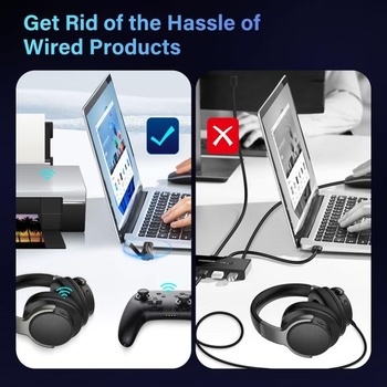 Bluetooth 6.0 adaptér pre PC, otočný USB Bluetooth adaptér s duálnou anténou pre myš, klávesnicu,