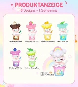 Rolife Milk Tea Blind Box, 1 náhodná figúrka zo 6, anime akčná figúrka 8,5 cm zberateľská hračka