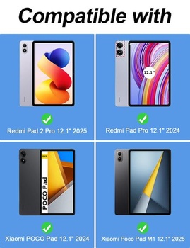 Puzdro s klávesnicou FOGARI pre Xiaomi Redmi Pad 2 Pro 12,1 palce 2025 5G/WiFi ružové