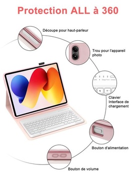 Puzdro s klávesnicou FOGARI pre Xiaomi Redmi Pad 2 Pro 12,1 palce 2025 5G/WiFi ružové