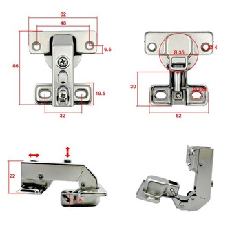 LIKERAINY Krátký sloupkový pant 35 mm s tlumeným zavíráním, miskový pant s mechanismem samozavírání