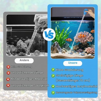Extra dlhá akvarijná striekačka 70 cm (27,7 palca), sifón na výmenu vody 50 ml s predlžovacou