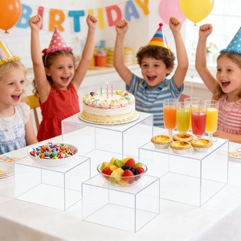 Podstavce na bufet, 6dielne stojany na torty, vrstvené prezentačné stojany, ceduľa, pero, akryl,