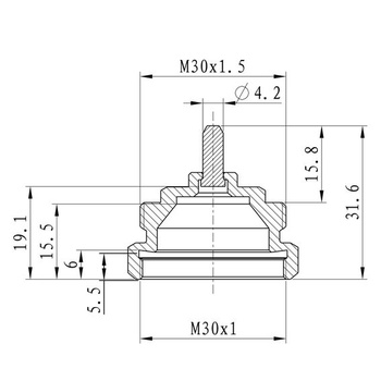 Adaptér VANCOCO pre radiátor M30×1,0 s jemným závitom na M30×1,5, kovový adaptér pre termostatické