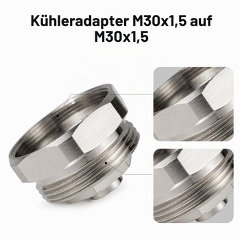 Adaptér VANCOCO pre radiátor M30×1,0 s jemným závitom na M30×1,5, kovový adaptér pre termostatické