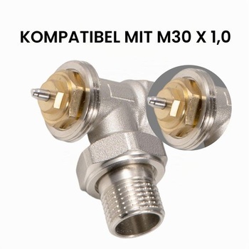 Adaptér VANCOCO pre radiátor M30×1,0 s jemným závitom na M30×1,5, kovový adaptér pre termostatické