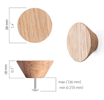 Drevené nábytkové gombíky – okrúhly tvar – priemer 4,1 cm – úchytky skriniek, nábytkové úchytky do
