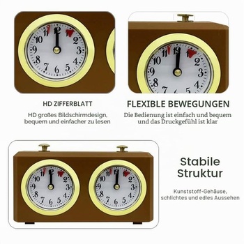 Mechanické analógové šachové hodiny pre šachové hry, časovač, oficiálne hodiny, časovač, bez