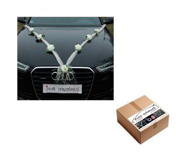 Organza M Dekorácie na auto Nevesta Pár Ruže Dekorácie na auto Svadobné auto Auto Svadobné dekorácie