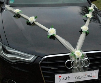 Organza M Dekorácie na auto Nevesta Pár Ruže Dekorácie na auto Svadobné auto Auto Svadobné dekorácie
