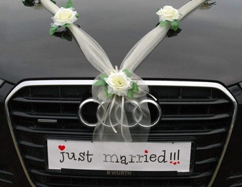 Organza M Dekorácie na auto Nevesta Pár Ruže Dekorácie na auto Svadobné auto Auto Svadobné dekorácie