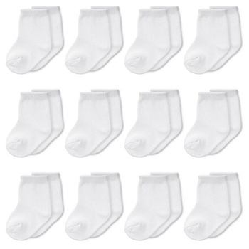 12 párov detských ponožiek, biele detské ponožky pre 0-6 mesiacov, unisex pre novorodencov