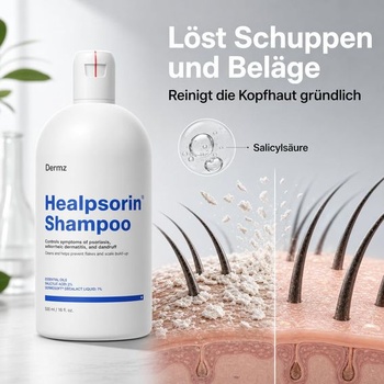 Šampón Healpsorin - Výživný šampón pre lupavú, citlivú a suchú pokožku hlavy - S kyselinou