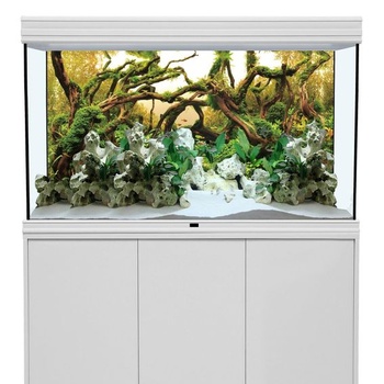 Akvarijné pozadie s vetvami 180x61cm, akvarijné pozadie s vodnými rastlinami, riečnym a jazerným