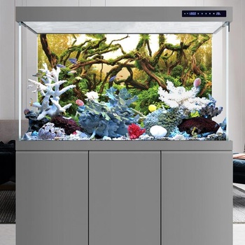 Akvarijné pozadie s vetvami 180x61cm, akvarijné pozadie s vodnými rastlinami, riečnym a jazerným