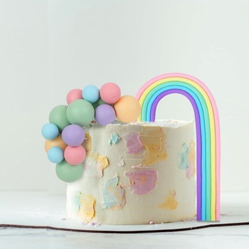 LARDUX 26dielne tortové gule, dúhové dekorácie na torty, pastelové gule na ozdobu torty, farebné