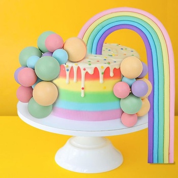 LARDUX 26dielne tortové gule, dúhové dekorácie na torty, pastelové gule na ozdobu torty, farebné