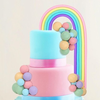 LARDUX 26dielne tortové gule, dúhové dekorácie na torty, pastelové gule na ozdobu torty, farebné